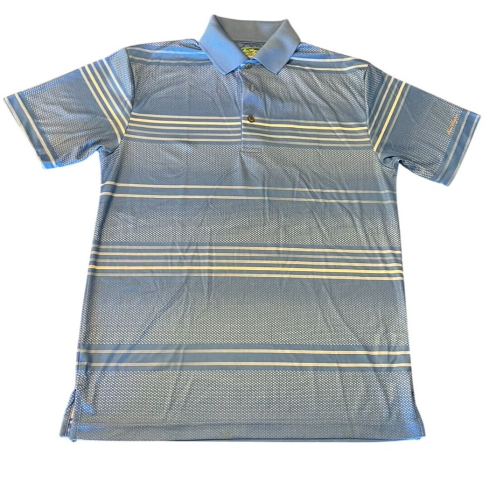 Ben Hogan Performance Mens‎ S/S Polo Shirt Blue Striped Size S Golf Shirt